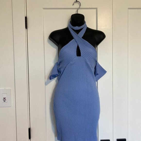 NWT Zara Ribbed Off The Shoulder Multi Neckline Mini Fitted Dress Size Small - Picture 2 of 9